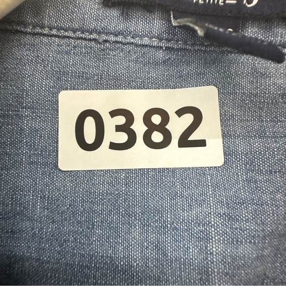 Chaps Women's Denim Jean Long Sleeve Button Front Shirt 100% Cotton Petite XL - Picture 11 of 11